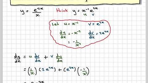Using the product rule to differentiate an exponential function