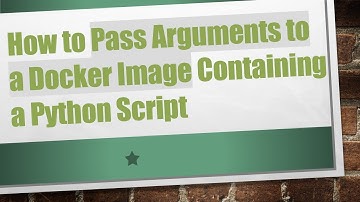 How to Pass Arguments to a Docker Image Containing a Python Script