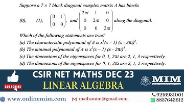 Csir Net Math Dec 23: Linear Algebra Solutions using Short Tricks