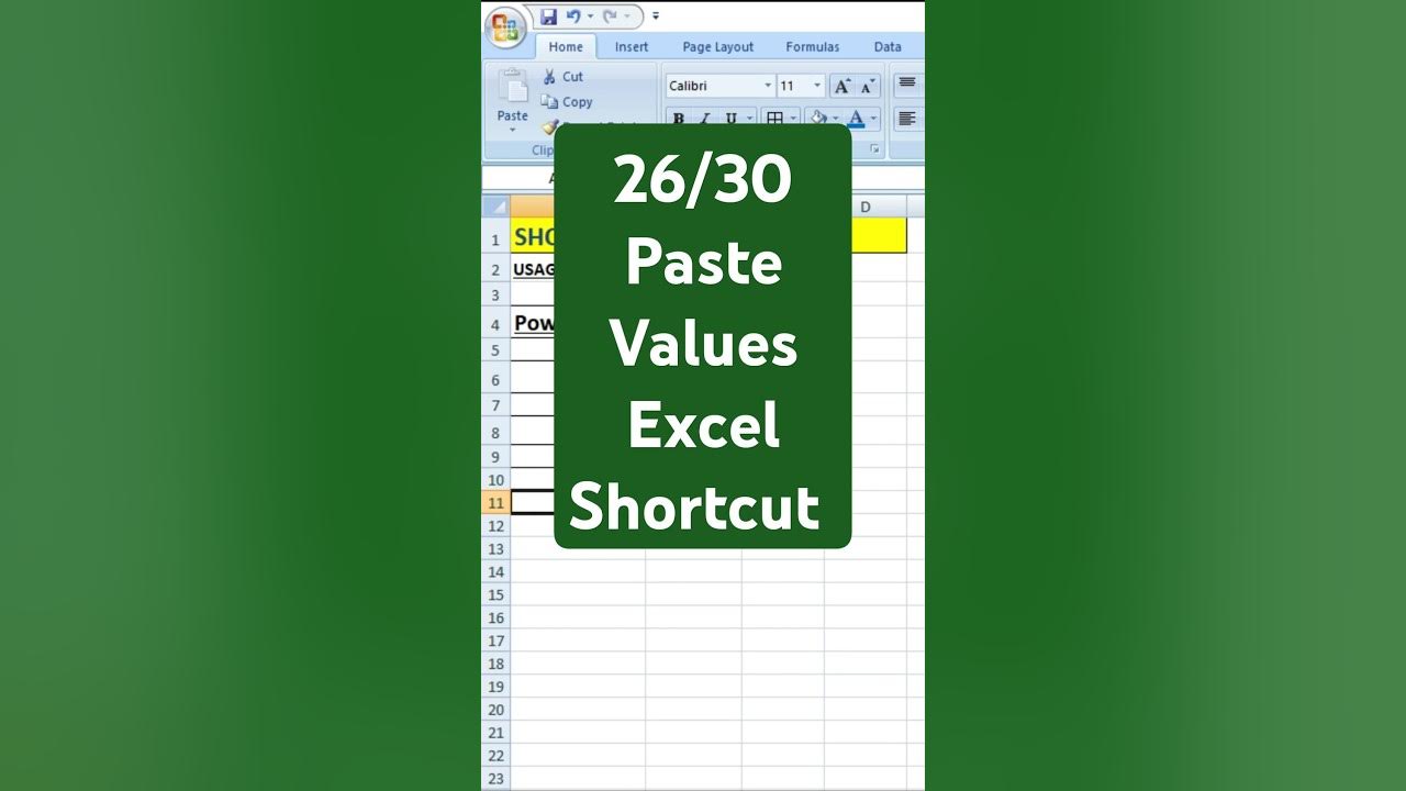 26/30 Paste Values Excel Shortcut, Very Useful Excel tip exceltricks