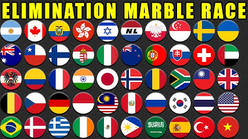 50 Countries Elimination Marble Race in Algodoo #12 \ Marble Race King