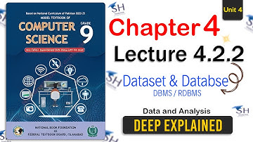 Computer Science Class 9 | Unit 4 | Lecture 4.2.2 | NBF | Dataset and Database - Data and Analysis