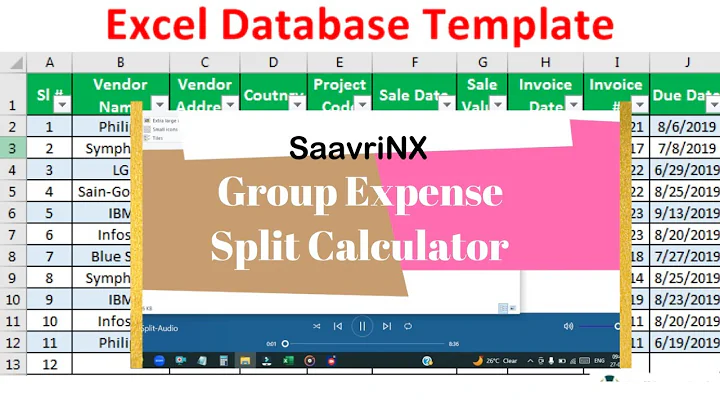 Group Expense Splitter | Split Bills | Group Expense Split Calculator in Excel Sheet | XFACTS #split