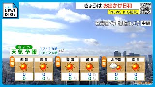 12日はお出かけ日和 東海地方は14日（水）までおおむね晴れ 15日は広く雨 名古屋では4月上旬並みの暖かさの予想も