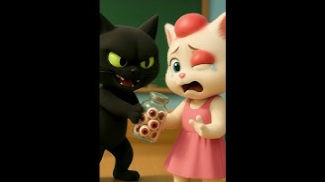 Kitten Protects His New Friend 🐱💖#catshorts #shortsfeed #shorts #CatShorts #comedy #cartoon