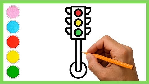How to Draw a Traffic Light Easy | Traffic Signal Drawing Step by Step | Coloring for Kids traffic 🚦