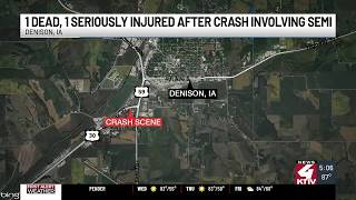 1 dead, 1 seriously injured after crash involving semi
