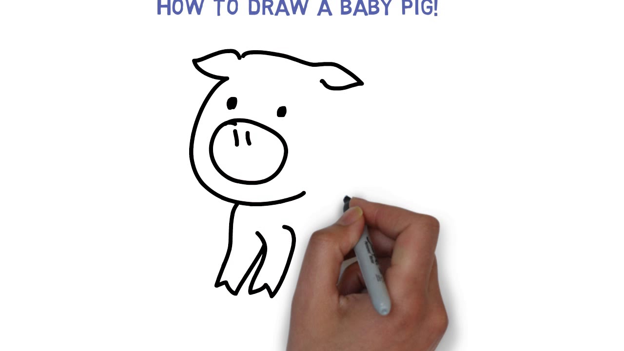 How to draw a PIGGY - Hướng dẫn các bé vẽ LỢN CON - Dạy bé học vẽ