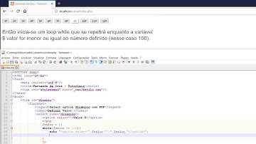 Criando select option com PHP
