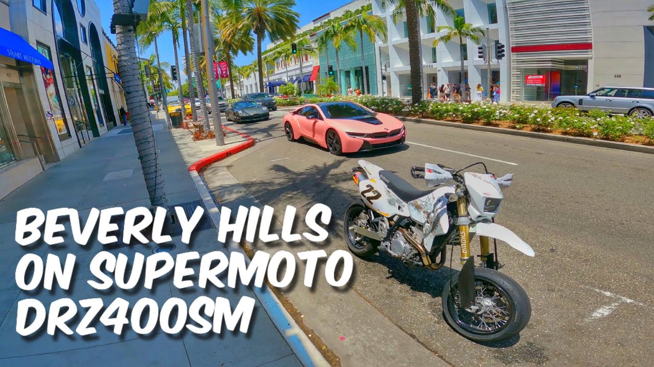 DRZ400SM POV freeride through Beverly Hills [4k]