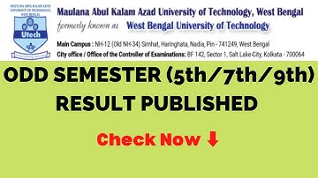 MAKAUT Odd Semester Result Is Published 🥳 | Check It Now⬇️ | 5th/7th/9th Semester❤️