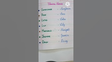How to Write Flower Names in cursive writing #handwriting #kindergarten #cursivewriting #cursive