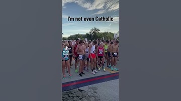 Watch me become religious before the start of the race for no apparent reason