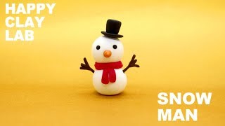 Polymer clay tutorial /How to make SNOWMAN