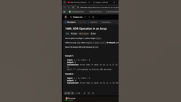 Leetcode 1486 || Solution Of XOR Operation in an Array