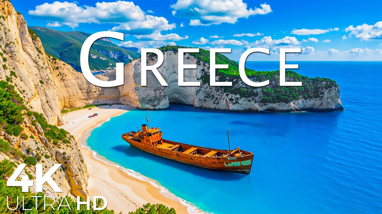 Греция 4K UHD - Живописный фильм для релаксации с успокаивающей музыкой - Видео 4K Ultra HD