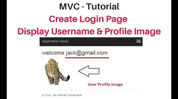 mvc login page display username and profile picture asp.net 4.6