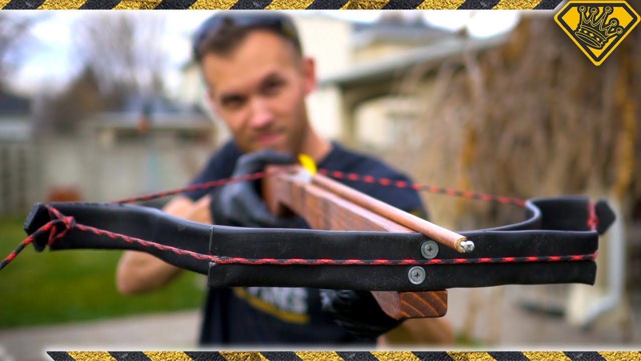 ⁣PVC Crossbow X-Bow Trigger Mechanism (Pt. 2/2)! TKOR Finishes Our Homemade Crossbow Build Project