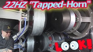 Ridiculous Loud LOW BASS! 22hz Tapped Horn Wall Enclosure | 4 18