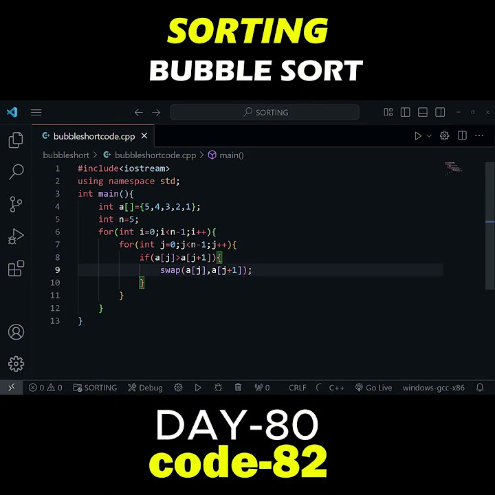 CURRENT CODERS 41/1000 || SORTING ||BUBBLE SORT|| #dsa # ...