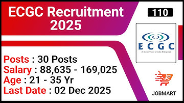 ECGC Recruitment 2025 | Probationary Officer Vacancy 2025 | Government Jobs
