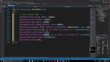 OpenGL   Class Creation for Particle System Visual Studio 2017