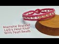 DIY Macrame Bracelet Lark&#39;s Head Knot With White Pearl Beads | Macrame Bracelet Tutorial