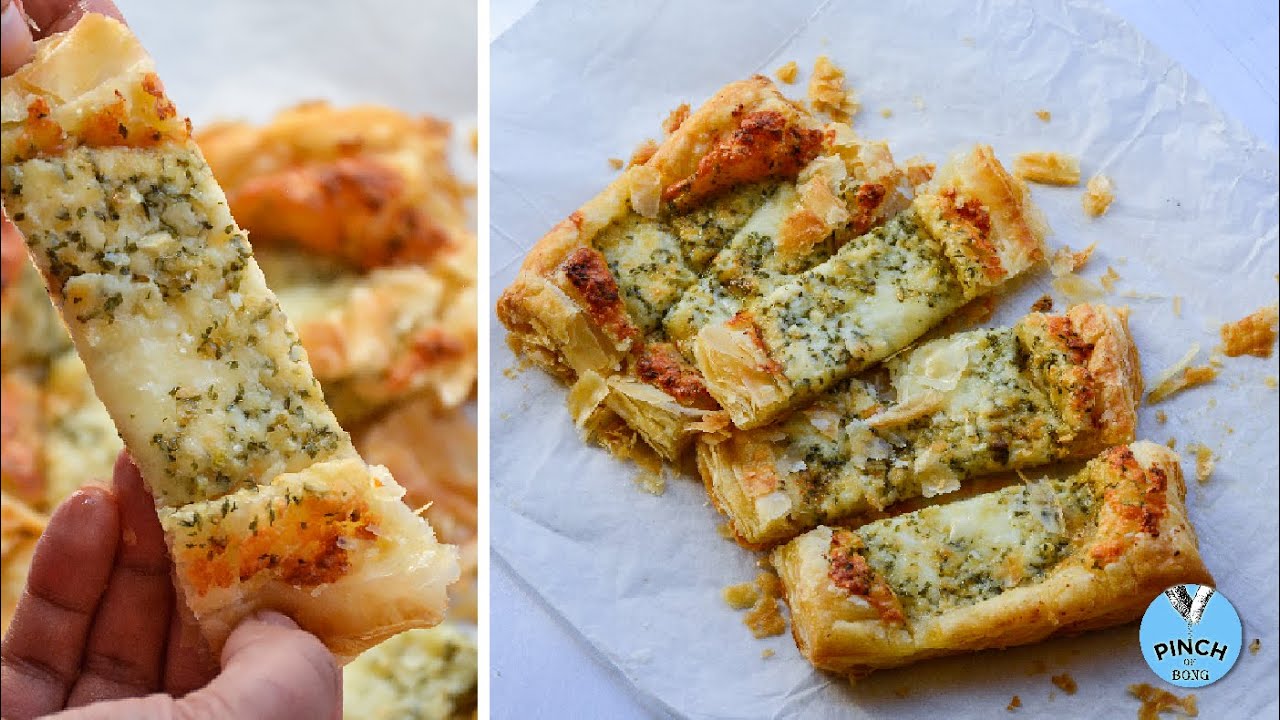 Cheese garlic puff pastry Garlic butter puff pasty YouTube