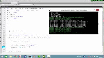 node js ile veritabanı  (mysql) işlemleri