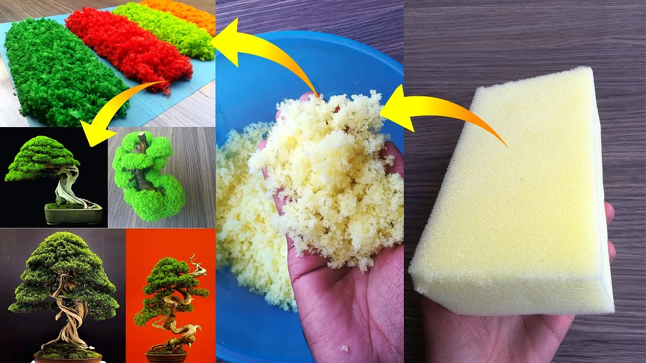 How to make realistic artificial moss/grass using sponge foam