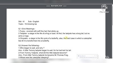 Question Answers of lesson no.18 Growing up Std-4