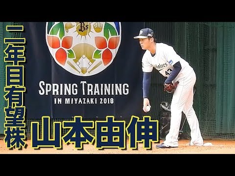 若手の有望株 山本由伸 ブルペン ピッチング 2018 オリックス
