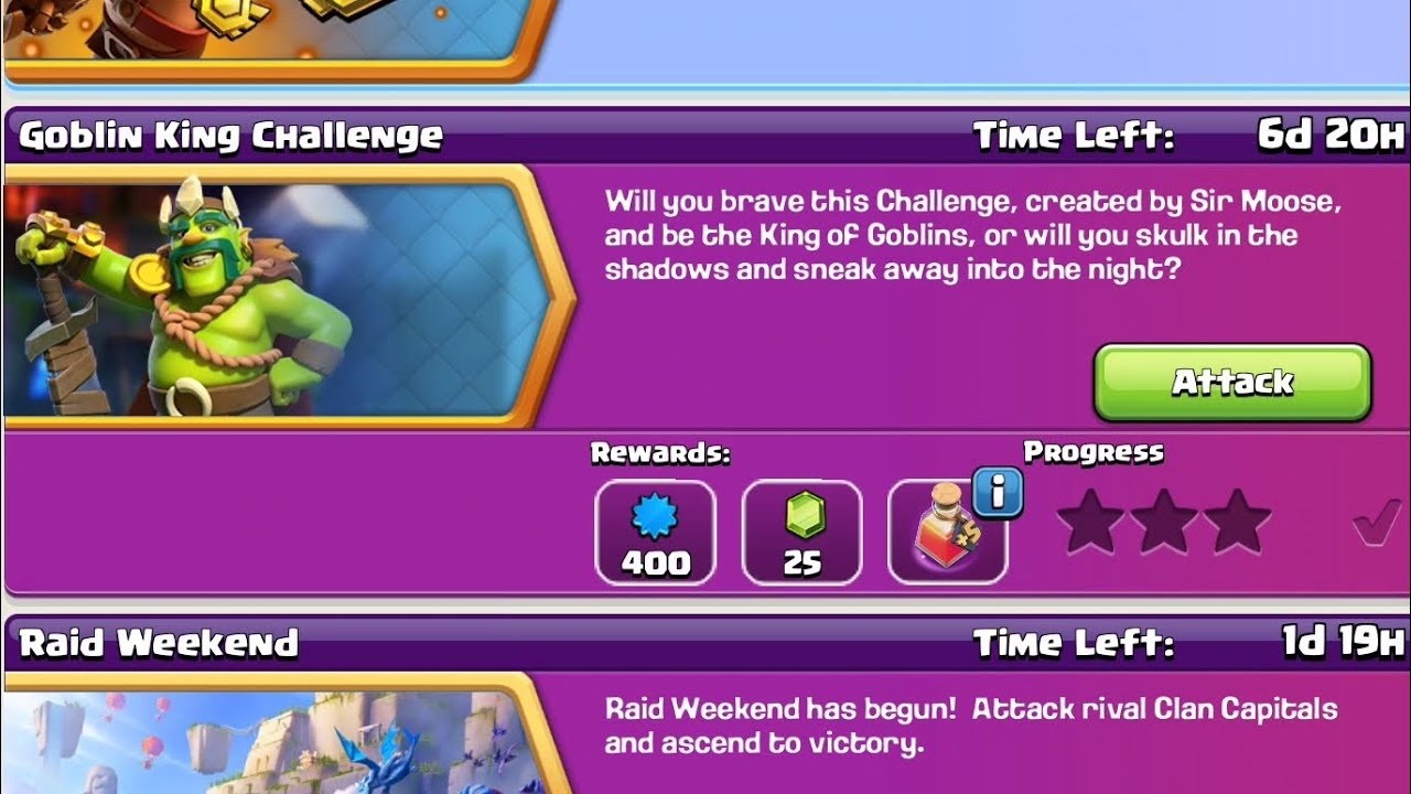 Goblin King challenge guide |Clash of Clans