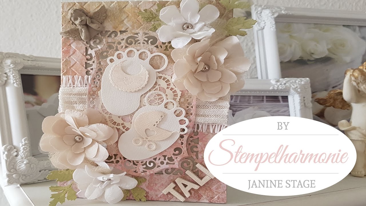 Babykarte Madchen Selber Machen Diy Mixed Media Spellbinders Stampin Up Stempelharmonie Youtube