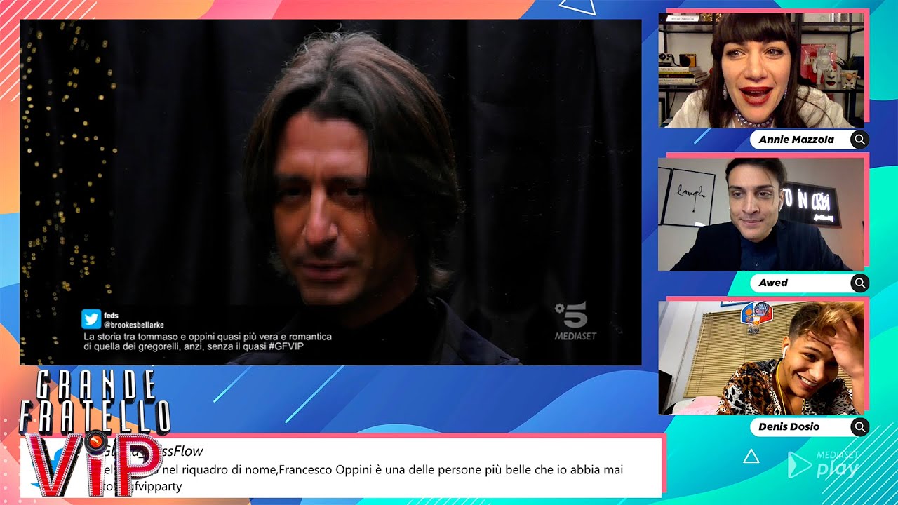 Awed e Denis Dosio reagiscono all'incontro tra Tommaso Zorzi e Francesco Oppini | GF VIP Party