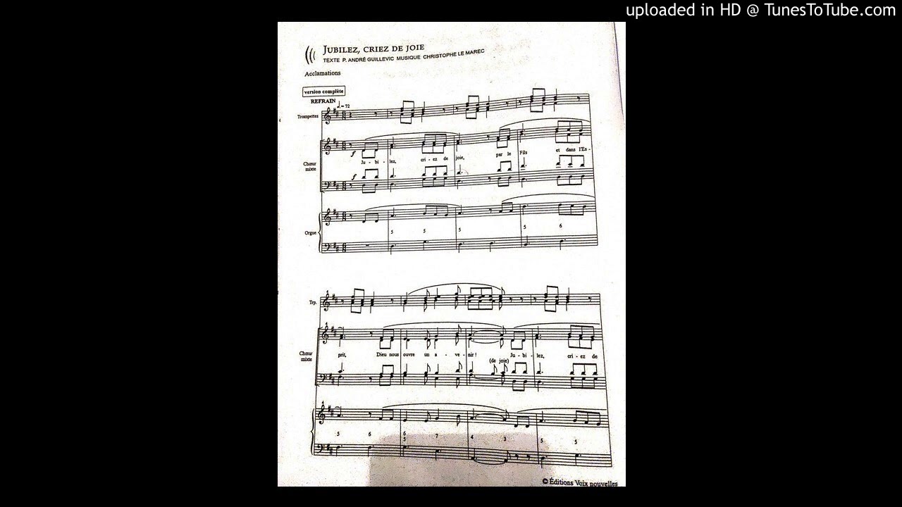 jubilez, criez de joie tenor YouTube