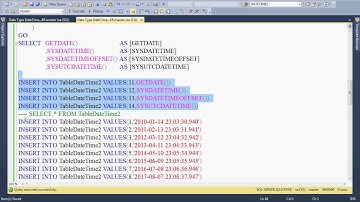 SQL Server DataType 10 DateTime2