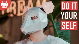 How to make a Mouse / Rat Mask with Paper or Cardboard | DIY Printable Template
