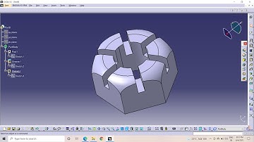 Castle Nut || U-Support Assembly || CATIA