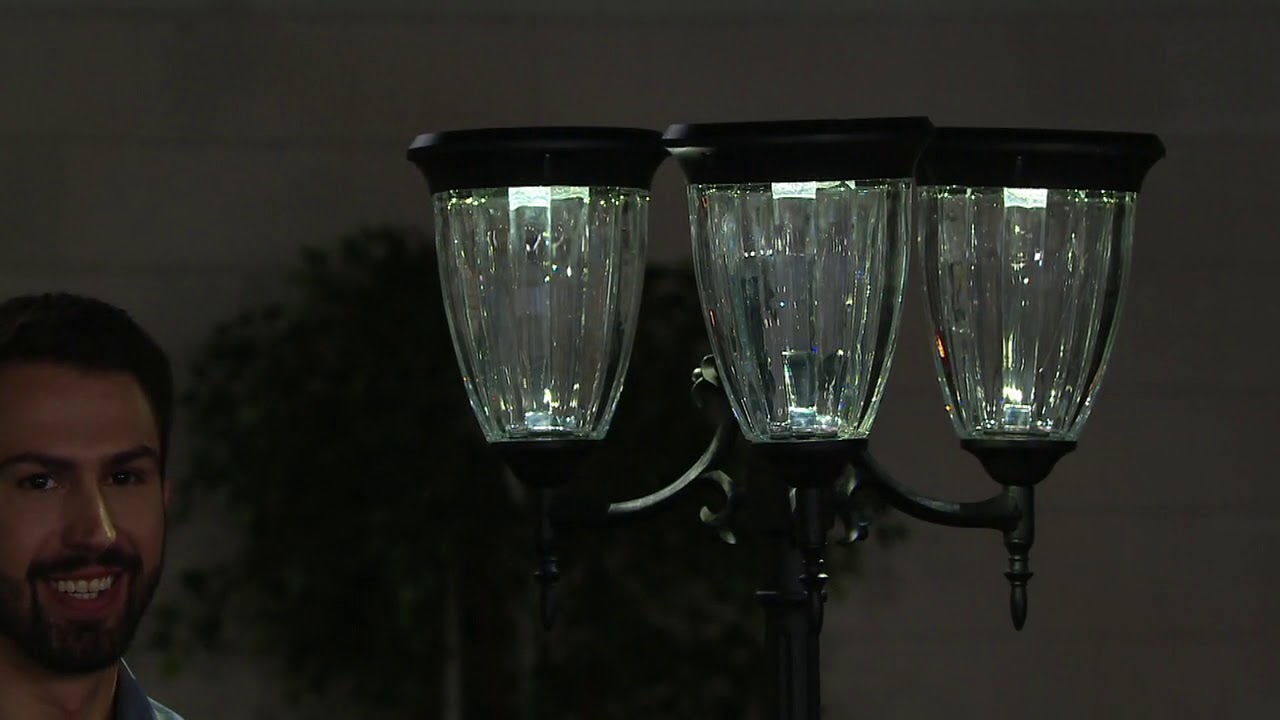 Energizer 3 Fixture Solar Lamp Post with Planter Base on QVC YouTube