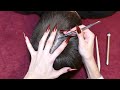 Asmr relaxing lice check  nitpicking with nails  removal with tweezers real person