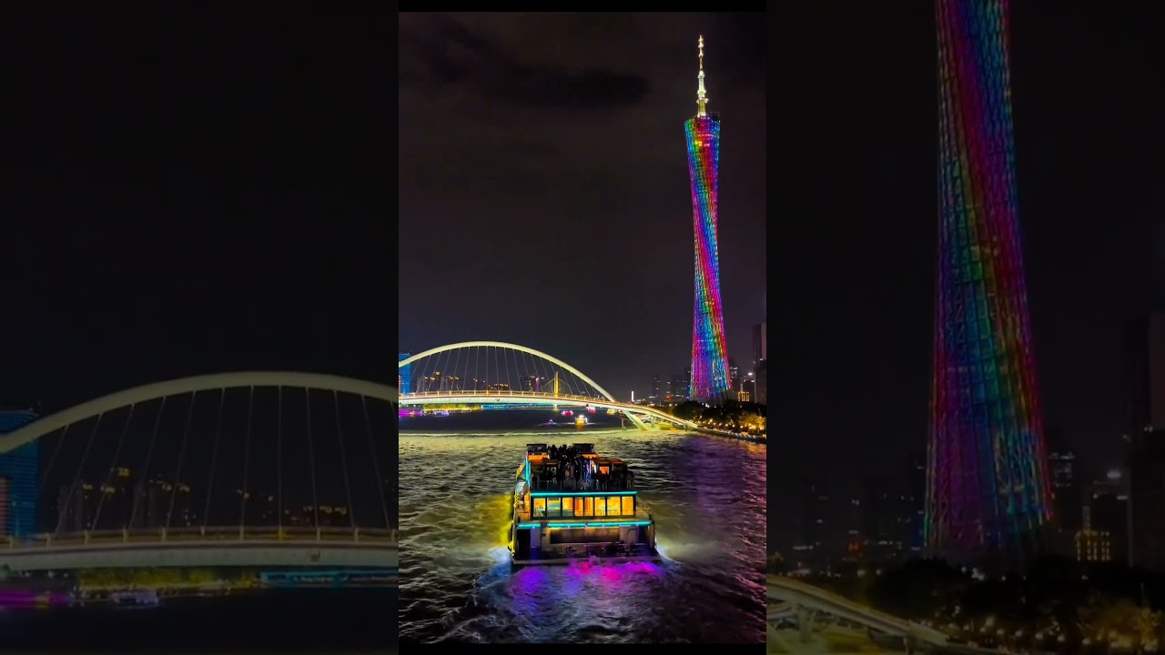 Night Cruise Through Pearl River | Canton Tower & Zhujiang New Town Light Show