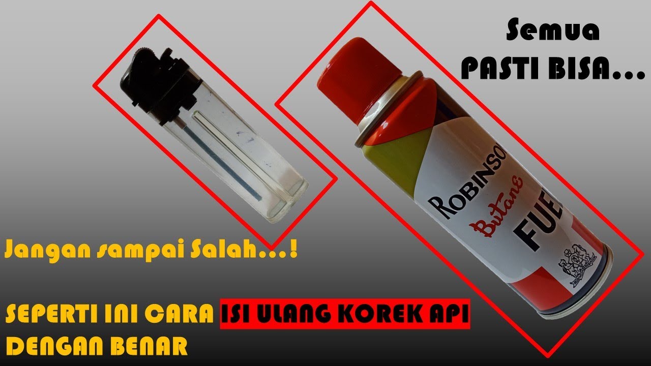 cara isi ulang korek gas dengan benar - YouTube