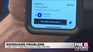 Las Vegas visitors, locals report hours-long wait times for rideshares