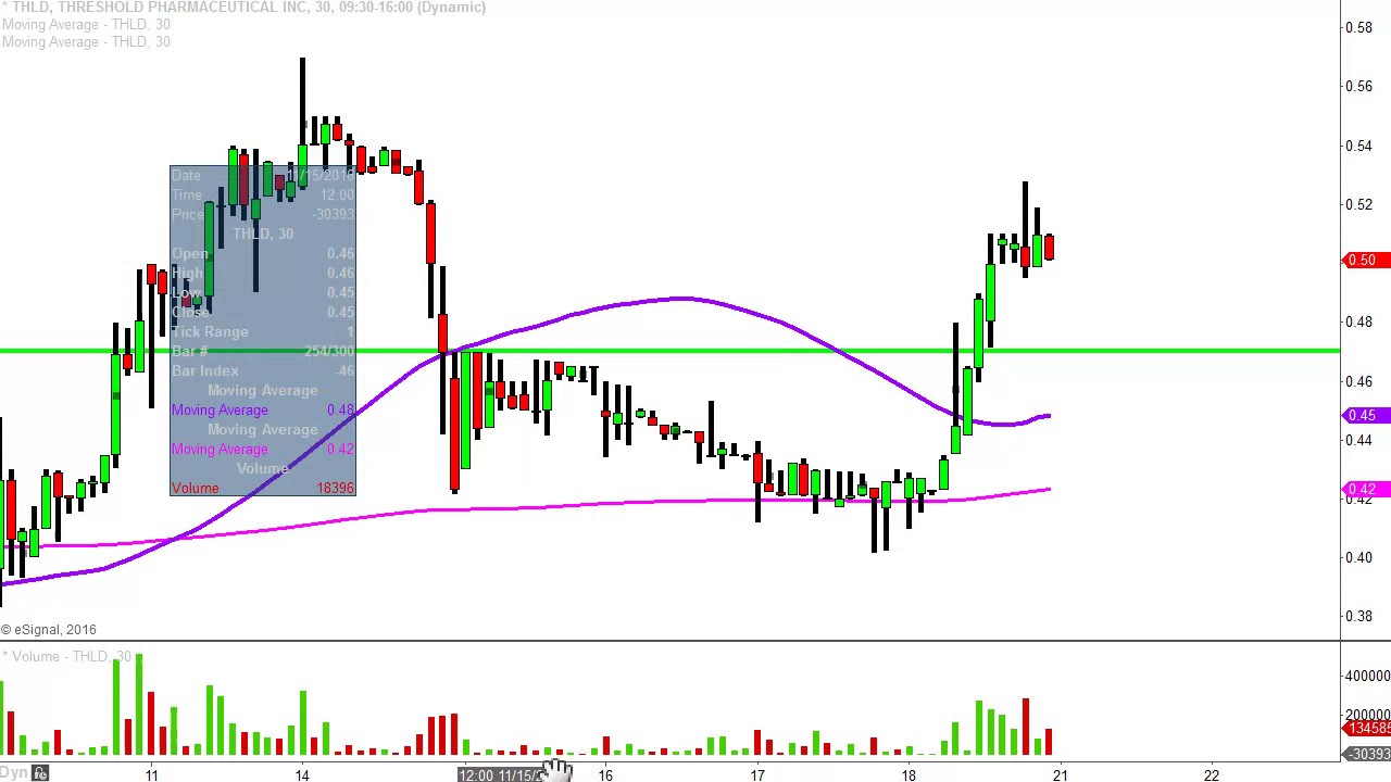 Threshold Pharmaceuticals Inc THLD Stock Chart Technical Analysis for 111816 YouTube