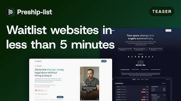 Preshiplist.co - Create modern waitlist websites for your products IN LESS THAN 5 MINUTES | Teaser