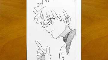 How to Draw Killua from Hunter x Hunter || Easy Anime Sketch || Killua Zoldyck Drawing