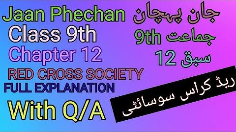 Jaan Phechan ||Class 9th ||Chapter 12||Red Cross society ||Full Explanation With Q/A ||