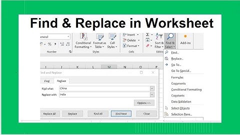 How to Find Search or Replace Text and Numbers in Excel