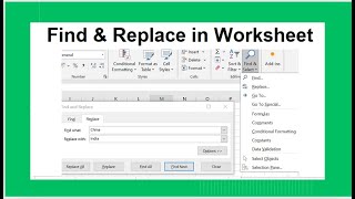How to Find Search or Replace Text and Numbers in Excel